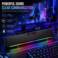 Vente directe usine – Nouvelle barre de son au design moderne pour ordinateur domestique, audio sans fil, microphone de jeu de bureau, haut-parleur stéréo USB RGB avec basses puissantes
