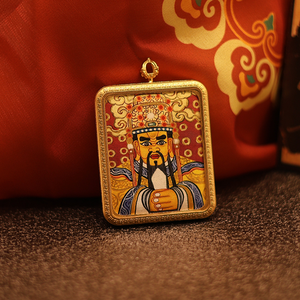 Collar de recuerdo con colgante retro de Tangka dibujado a mano del Quinto Señor Dragón - Product Image 4