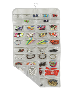 Organizador de Joyas Colgante para Viaje, Bolsillos Enrollables Antienredos para Collares, Pendientes y Anillos, Bolsas de Almacenamiento para Colgar en el Armario - Product Image 1