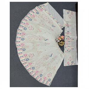 Hermoso conjunto de Lehenga Choli bordado para mujer con trabajo de secuencia - Product Image 1