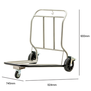 Troli Bagasi Bandara 3 Roda Baja Anti Karat Berkualitas Tinggi, Troli Penjaga Bagasi Lobi Hotel, Troli Bagasi Penumpang Bandara - Product Image 3