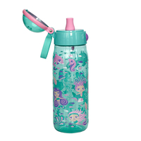 Bouteille d'eau pour enfants en Tritan écologique de 750 ml, avec bec souple à motif de dessin animé, couleur personnalisable, poignée ergonomique, pour usage extérieur