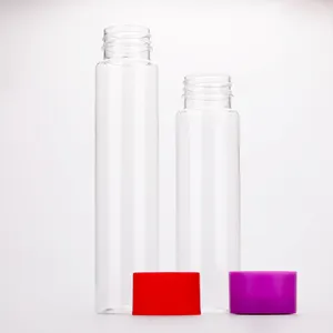 400 мл 500 мл цилиндрической формы ПЭТ пластиковые бутылки для вторичной переработки минеральной воды с двойной крышкой для фруктовых соков напитков