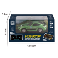 Voiture RC en alliage moulé sous pression à l'échelle 1:64, 2,4 GHz, avec propulsion arrière, vitesse variable, double commande, mini voiture de course RC de bureau