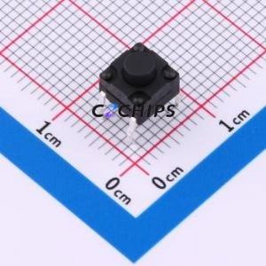 TSW06111-055B331BA Tactile <b>Switch</b> Through hole-4P,6.1x6.1mm <b>Switch</b> Single Pole Single Throw Round Button 1.8N 6.1mm - Product Image 1