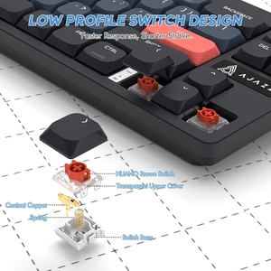 <span class=keywords><strong>AJAZZ</strong></span> 450g Estructura de junta silenciosa de bajo perfil Gaming 68 teclas Teclado mecánico - Product Image 4