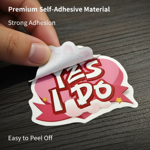 Ink-colored heart-shaped "I do" romantic stickers irregular pattern suitable for wedding favor wrapping - Product Image 3