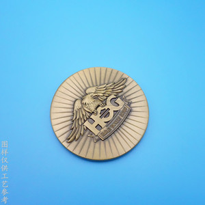 Pièce commémorative 3D personnalisée en alliage de zinc, moulée sous pression, avec relief d'aigle, plaquée or antique, médaille de collection, cadeau promotionnel - Product Image 2