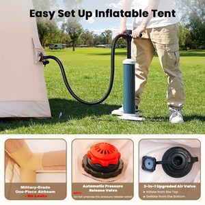 Carpa Inflable de Lujo para las Cuatro Estaciones, Impermeable, para Acampar, de 6 a 8 Personas, con Puerto para Aire Acondicionado, Apertura Automática Rápida, <span class=keywords><strong>Port</strong></span>átil, de Tela Oxford 420D - Product Image 3