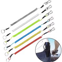 1-3m Stretch Porte-clés Élastique Ressort Corde Porte-clés Métal Mousqueton Anti-perte Pêche Ressort Cordon Fermoir Crochet