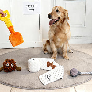 Banyo Temalı Yumuşak Peluş Köpek Oyuncağı, İnteraktif Halat Çekme, Koklama Kağıdı, Ses Çıkaran Köpek Oyuncakları - Product Image 1