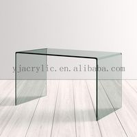 Vente Chaude Bureau de Travail Console Ordinateur Transparent en Forme de U Sur Mesure Tables Basses en Lucite Transparente Table d'Appoint en Acrylique