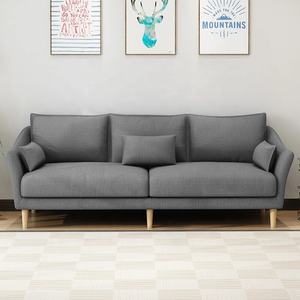 Juego de Muebles de Sala de Estar Modernos y Pequeños de Diseño Clásico, Tapizados en Tela Azul, Sofás Económicos para Sala de Estar - Product Image 4