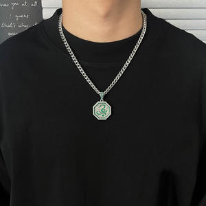 Orthographique personnalisé charme Jackie <span class=keywords><strong>Chan</strong></span> Aventures zodiaque pendentif hommes de bijoux en acier inoxydable collier - Product Image 4