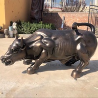 Escultura de Toro de Bronce de Tamaño Real para Decoración de Exteriores, Gran Escultura de Animal en Venta