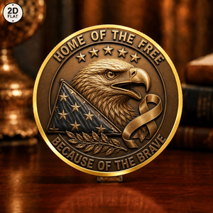 Moneta Commemorativa Personalizzata All'Ingrosso, Design Ancora e Bandiera Americana 'Defenders Of The Deep', Moneta da Collezione in Ferro - Product Image 2