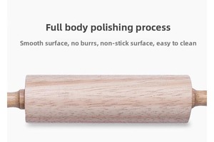 Factory Beech Wood <b>Rolling</b> Pin Set Solid Wood Dough Roller Custom Logo Non-Stick Kitchen <b>Tool</b> for Baking Pizza, Cookies & Bread - Product Image 4