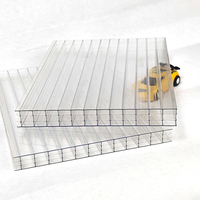 Plaque de polycarbonate transparente à double paroi/nid d'abeille/quatre couches, panneau de toiture en polycarbonate