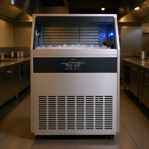 Machine à glaçons commerciale Vevor, production de 440 lb/24h, capacité de stockage de 88 lb, autonettoyante, en acier inoxydable, distributeur de boissons sur pied - Product Image 2