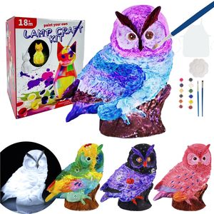 Juguete luminoso suave conejito búho muñeca DIY pintura jardín de infantes juguete noche luz pintada modelo juguetes <span class=keywords><strong>para</strong></span> <span class=keywords><strong>colorear</strong></span> caja de Color regalos de navidad - Product Image 1