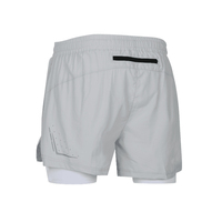 Pantalones cortos 2 en 1 para hombre de alto rendimiento sin costuras para entrenamiento callejero con tiras reflectantes