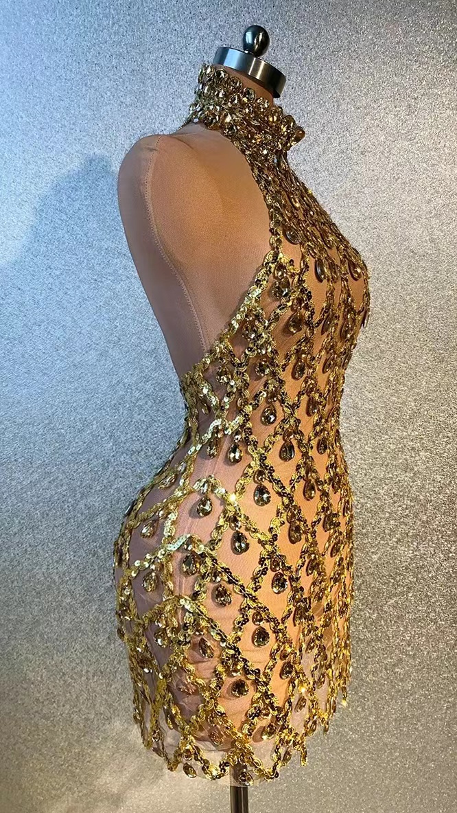green emerald velvet dress Tight Gold Sequined Short Homecoming Dress – FancyVestido