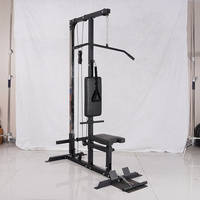 Machine à Câble Croisé avec Cadre Monocolonne à Charge de Plaques en Acier, Système de Poulie Réglable, Équipement de Musculation pour Exercices au Sol