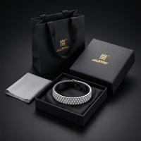 Nouveau bracelet tennis en acier inoxydable 316 avec zircone cubique 5A et motif nid d'abeille, style tendance, bijoux de luxe pour homme Xinyashang