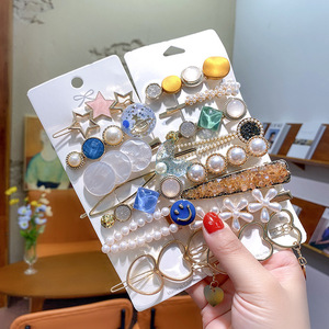 Kadınlar taş inci elmas bling rhinestone saç pin altın metal kristal akrilik lüks kızlar saç klipleri <span class=keywords><strong>set</strong></span> aksesuarları çocuklar - Product Image 5