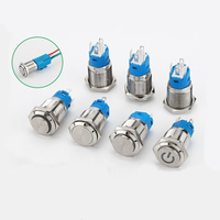 Interrupteur à bouton métallique étanche 30mm Ip68 12v 24v Led interrupteur à bouton de verrouillage momentané d'éclairage