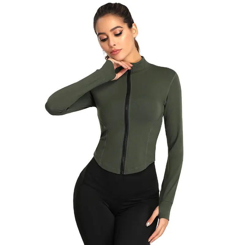 Women Yoga Coat Gym Slim Fit Bodybuilding Sports Jacket Fitness Wear Gym Jacket Workout Sweatshirts