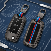 Coque de clé en alliage de zinc et silicone sur mesure, fabricant OEM de coques de clé de voiture pour VW Golf Passat Tiguan Polo, coque de clé intelligente