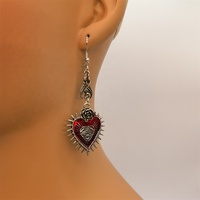 Boucles d'oreilles gothiques Vintage, goutte d'eau, bijoux sang Rose cœur huile chauve-souris, boucles d'oreilles gothiques rétro pour femmes