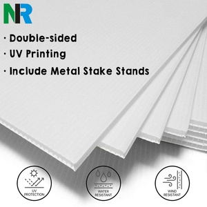 Customizable Outdoor Billboard Yard Sign Waterproof Corrugated <b>Plastic</b> <b>Sheet</b> with H Metal Stake for Business Advertising - Product Image 3