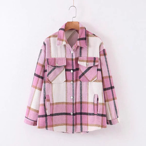 Autumn and Winter <strong>Flannel</strong> Plaid <strong>Shirt</strong> for <strong>Women</strong> Classic Vintage Street <strong>Shirt</strong> for <strong>Women</strong> Long Sleeve Button-down <strong>Shirt</strong> - Product Image 4
