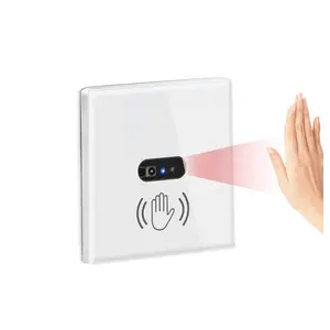 EU US Version Glass Panel Touch less Infrared Hand Wave Sensor Wall Switch For Light