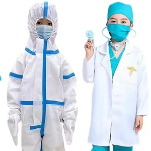 Tuta Protettiva Monouso per Bambini <span class=keywords><strong>con</strong></span> <span class=keywords><strong>Cappuccio</strong></span>, Camice Antipolvere per Pittura - Product Image 1