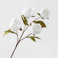 Bouquet de fleurs artificielles en soie blanches, vente en gros d'usine, idéal pour la décoration de mariage, de maison ou de bureau