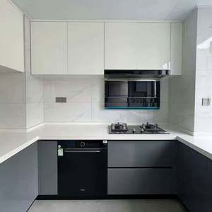 Modern Plywood Kitchen <b>Cabinet</b> Design with Eco-Friendly Multi-Functional Features Integrated Dining Island and Villa Kitchen - Product Image 2