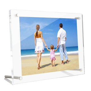 Cadre photo acrylique magnétique double face autoportant 4x6 et 5x7 pouces pour affichage de bureau et présentation d'images - Product Image 1