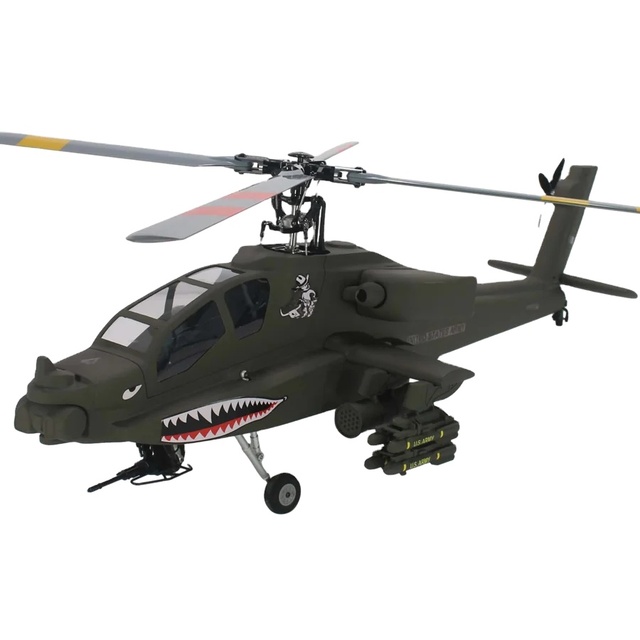 FLISHRC Roban AH-64 Apache 500 Size Scale Helicopter Four Rotor Blades GPS with L7 Flight Control RTF