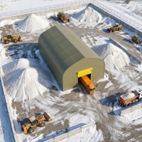 Prefab Fabric Salt Dome Building Bright White Membrane Large Span