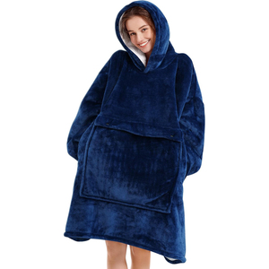 Wholesale Adult Wearable Oversized Solid Sherpa Hoodie 100% Polyester Anti-Pilling Warm Soft Comfortable Custom Color Custom - Product Image 1