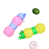 Bouteille d'eau en silicone écologique, sans BPA, modulaire, pliable, avec logo personnalisable MHC, pour boire directement en voyage