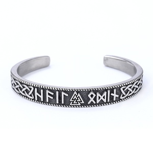 Open Nordic Viking Rune Valknut Stainless Steel Bracelet <b>Pagan</b> Amulet and Friend Mantra Fashion Celtic Bangle Cuff <b>Jewelry</b> - Product Image 1