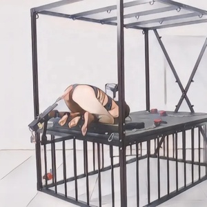 BDSM SMホテル 寝室 一体型 奴隷ケージ 拘束具 ダンジョン 大型拘束Xフレーム セックストイ家具 多機能セックスベッド - Product Image 5