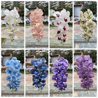 Meilleure vente 9 têtes 3D grande orchidée artificielle faite à la main Real Touch branche unique pour Noël nouvel an chinois Arrangement d'événements
