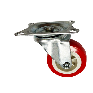 <span class=keywords><strong>3</strong></span> Zoll 5 Zoll drehbare rote Pu-Räder Edelstahl Custom ized Heavy Duty 360-Grad-Rollen rad mit Schloss - Product Image 3