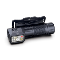 Lampe torche LED rechargeable 3000 lumens 18650 Li-ion, faisceau spot et large, lumière rouge, en alliage d'aluminium, étanche IP68, interrupteur à bascule magnétique