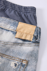 <span class=keywords><strong>Jeans</strong></span> Larghi da Uomo Y2K Grunge Distressed, <span class=keywords><strong>Vita</strong></span> Media Elastica, Lavaggio Acido, Strappati, Stile Baggy Vintage Skater Streetwear Denim Estivi - Product Image 4